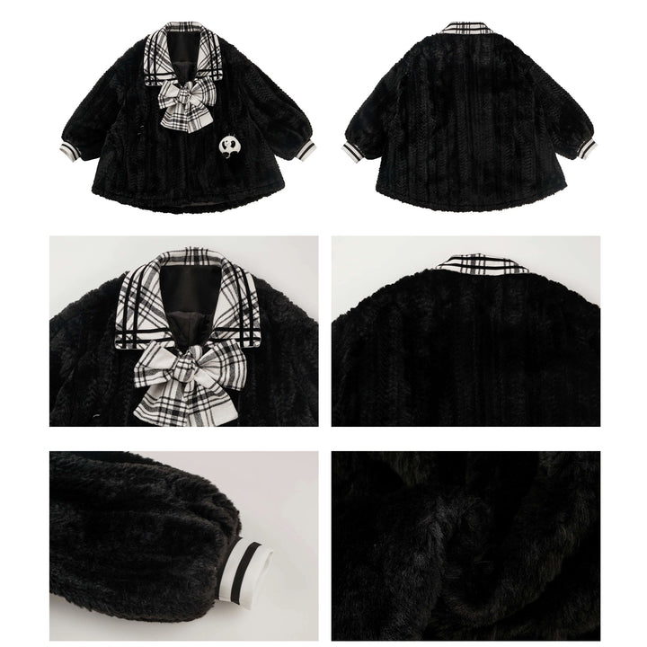 Panda Pattern Coat Skirt Top Socks