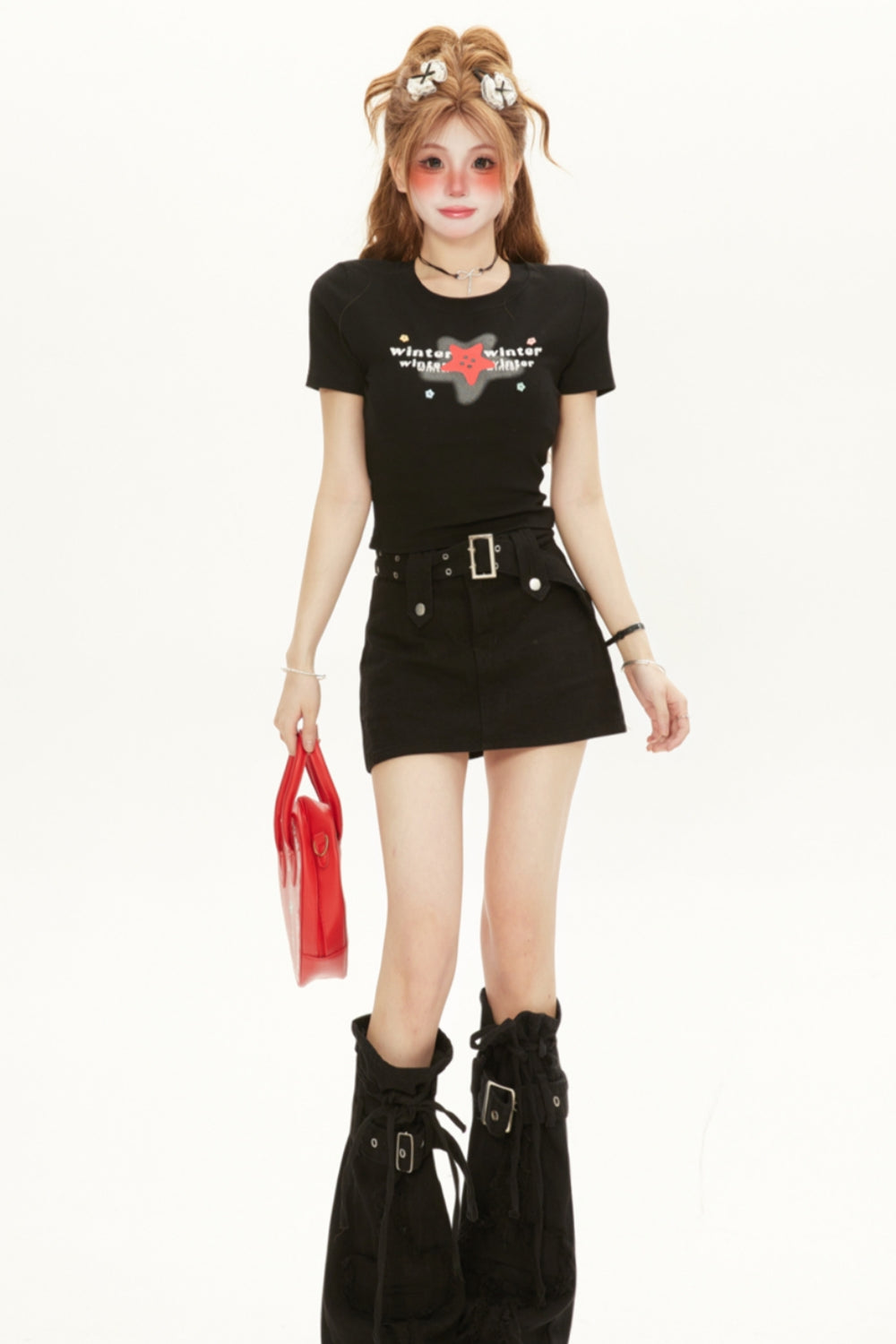 Colorful Button Print Short-Sleeve T-Shirt