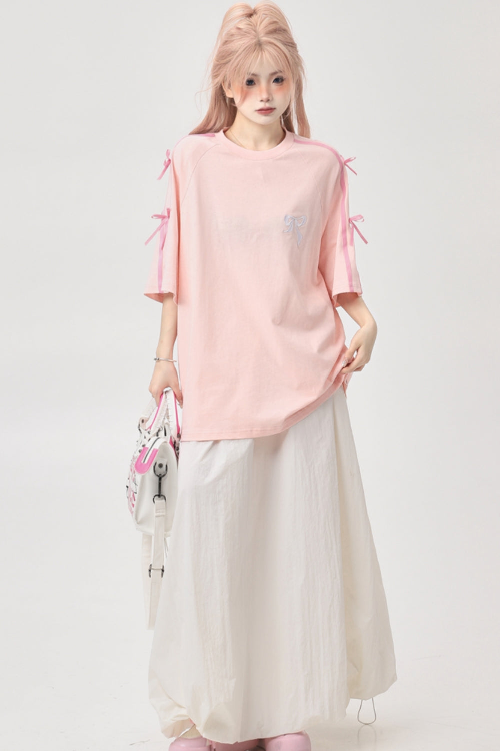 Embroidered Bow Relaxed Fit Tee
