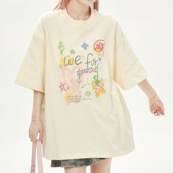 Fun Doodle Print Short-Sleeve T-Shirt