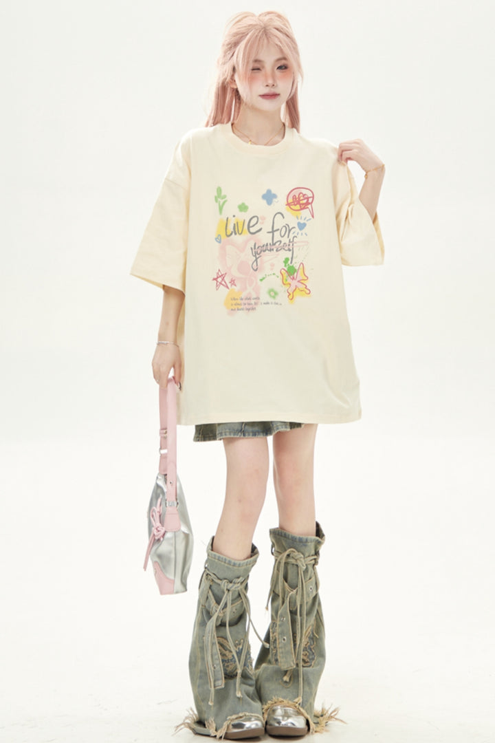 Fun Doodle Print Short-Sleeve T-Shirt
