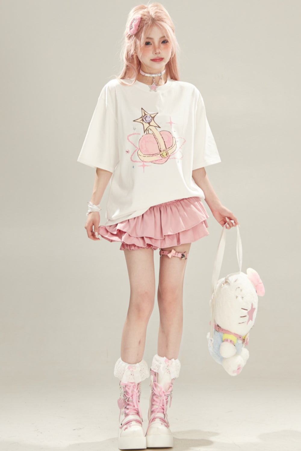 Heart Print Relaxed Fit Tee