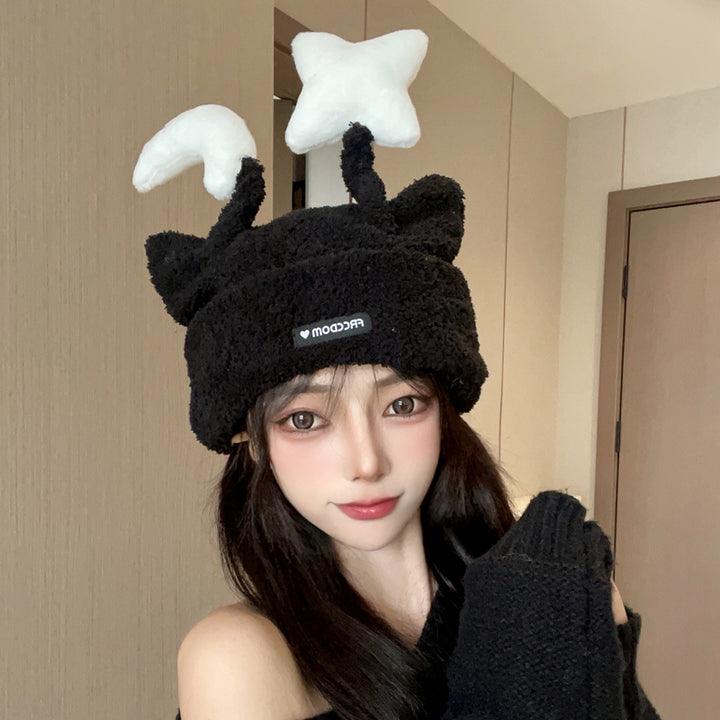 Moon and Star Knit Hat