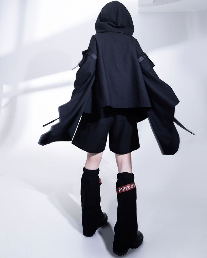 Techwear Post-Apocalyptic Black Cardigan