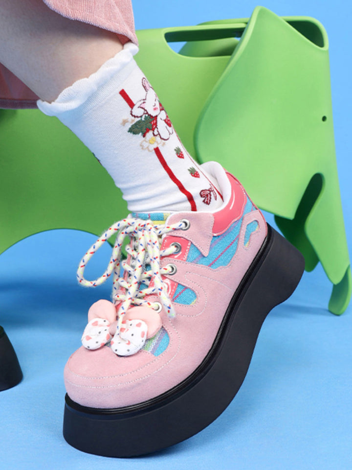 Pink Y2K Casual Flats with Round Toes