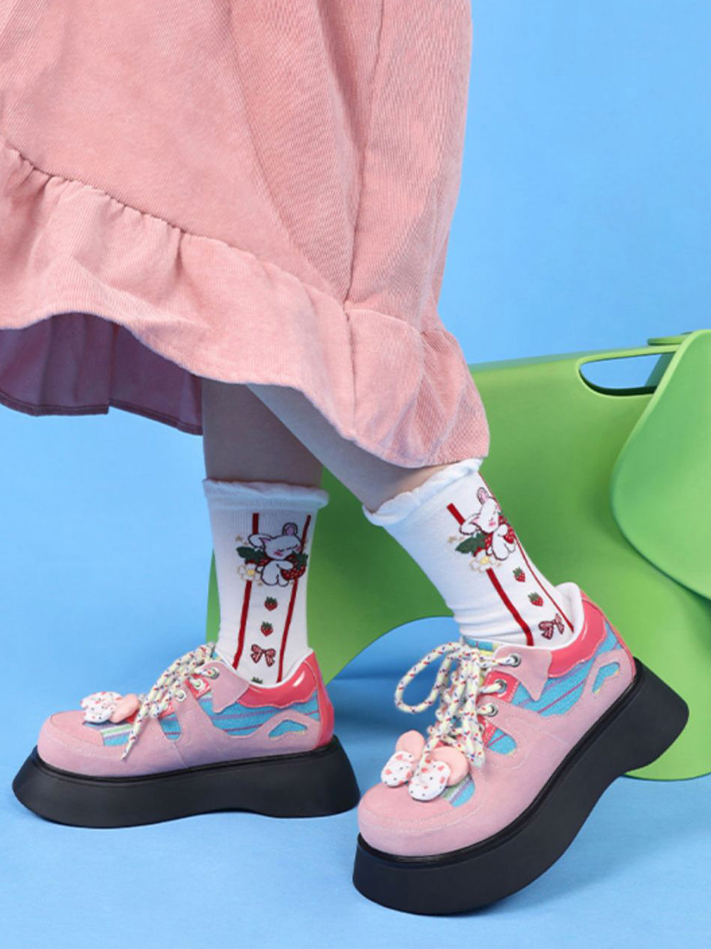 Pink Y2K Casual Flats with Round Toes