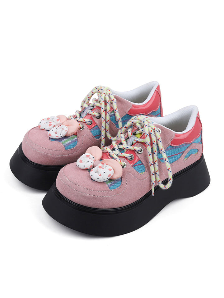 Pink Y2K Casual Flats with Round Toes