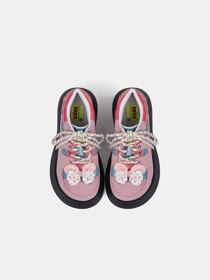 Pink Y2K Casual Flats with Round Toes