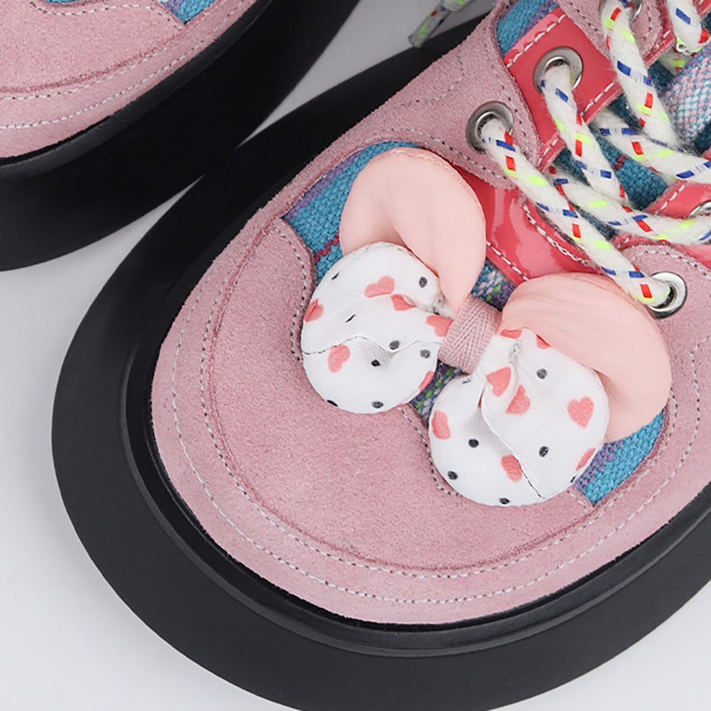 Pink Y2K Casual Flats with Round Toes