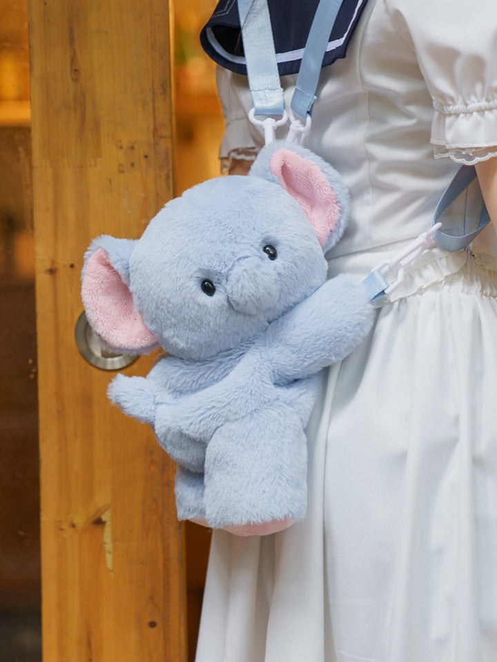 Soft Plush Elephant Crossbody Bag