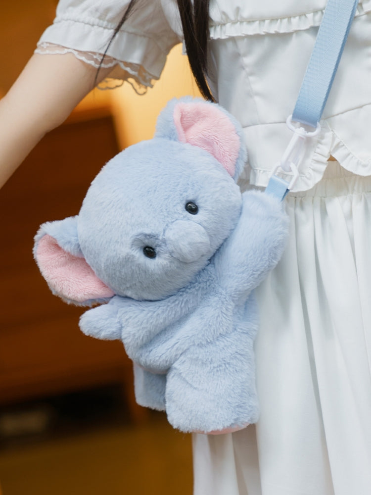Soft Plush Elephant Crossbody Bag