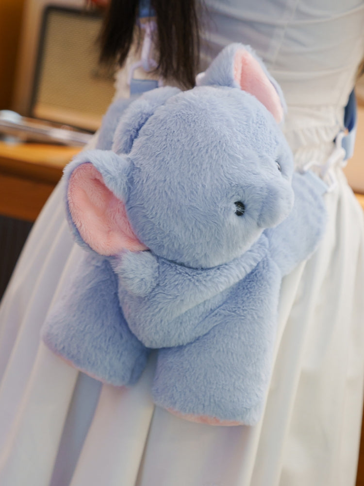 Soft Plush Elephant Crossbody Bag