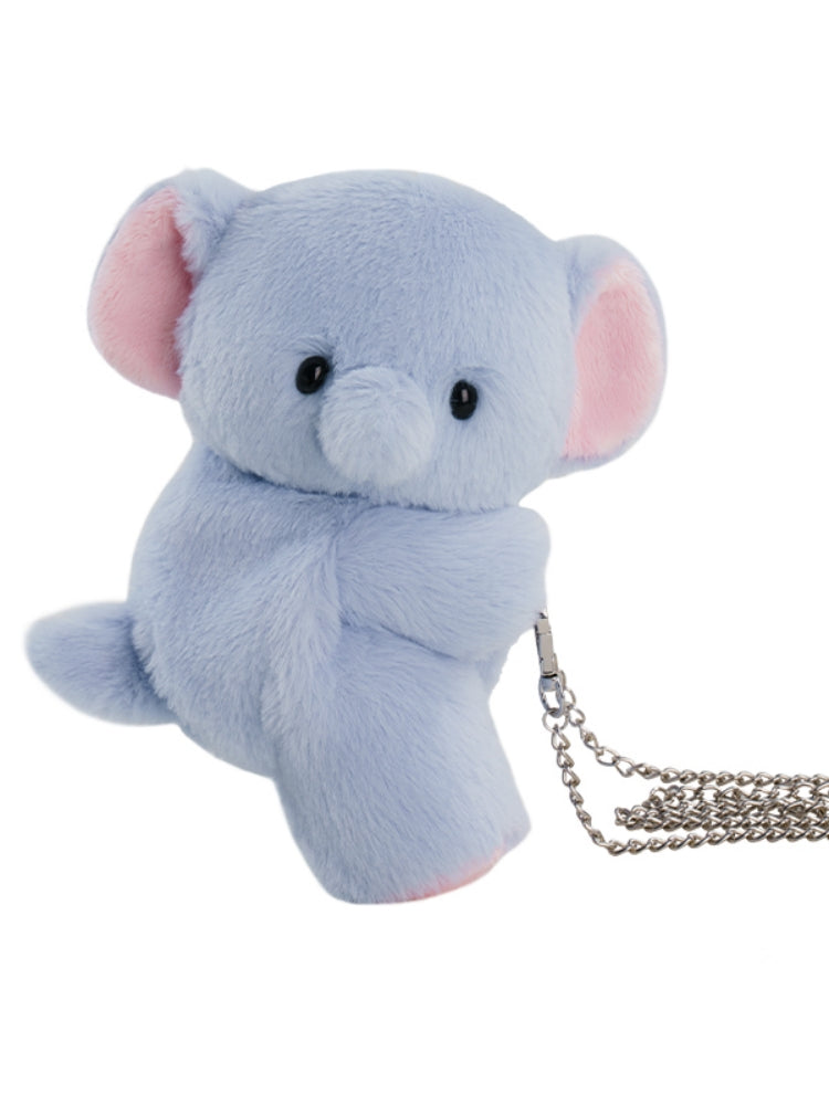 Soft Plush Elephant Crossbody Bag