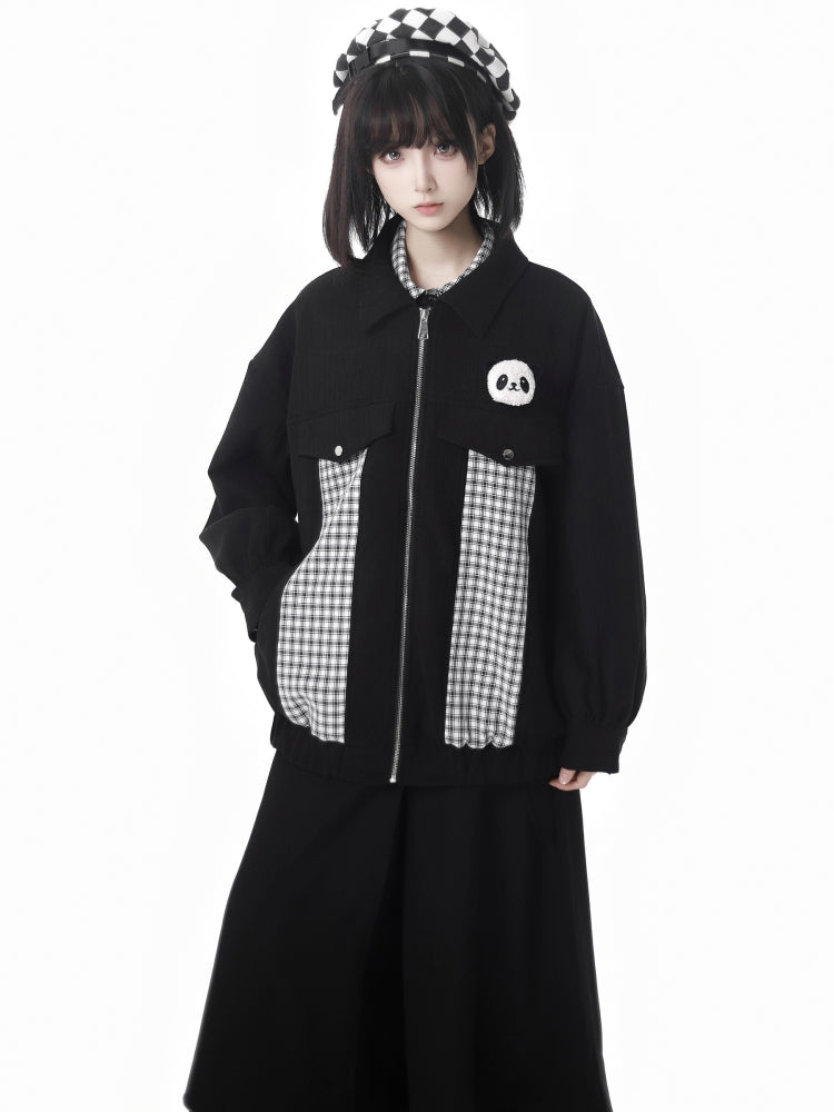 Panda Patch Gingham Shirt /Pants /Jacket