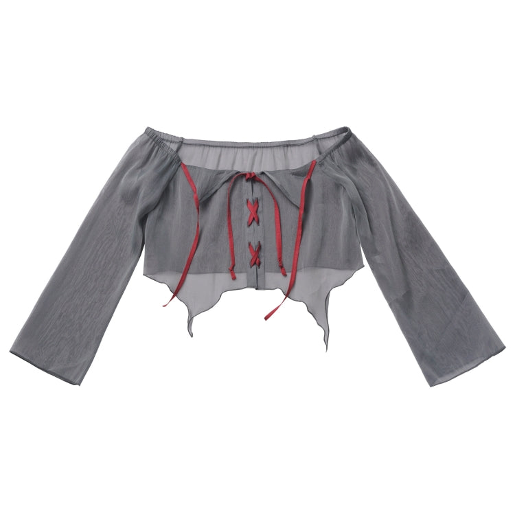 Streetwise Harajuku Plaid Crop Top / Lace-Up Mesh Shirt / Patchwork Mini Skirt