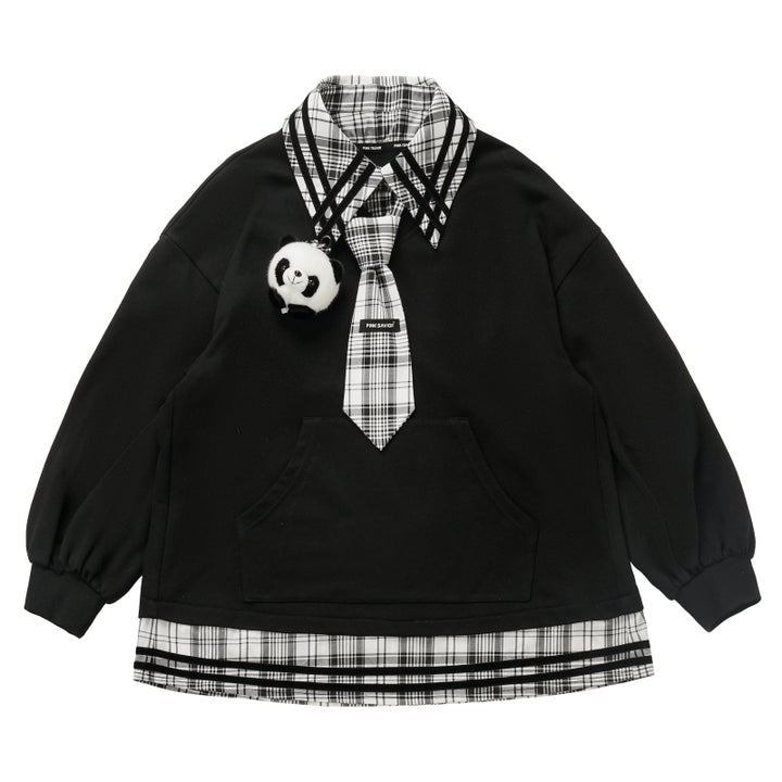 Plaid School Uniform Bow Coat / Hoodie / Shirt / Skirt / Leg Warmers