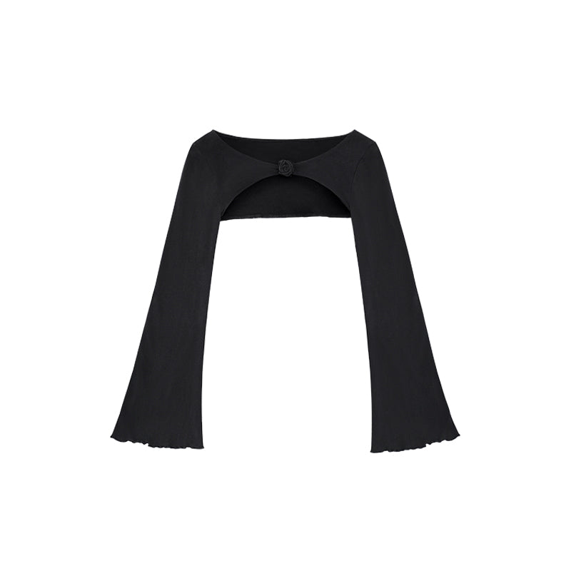 Dark Rose Short Long-Sleeve Blouse Sun Protection Top
