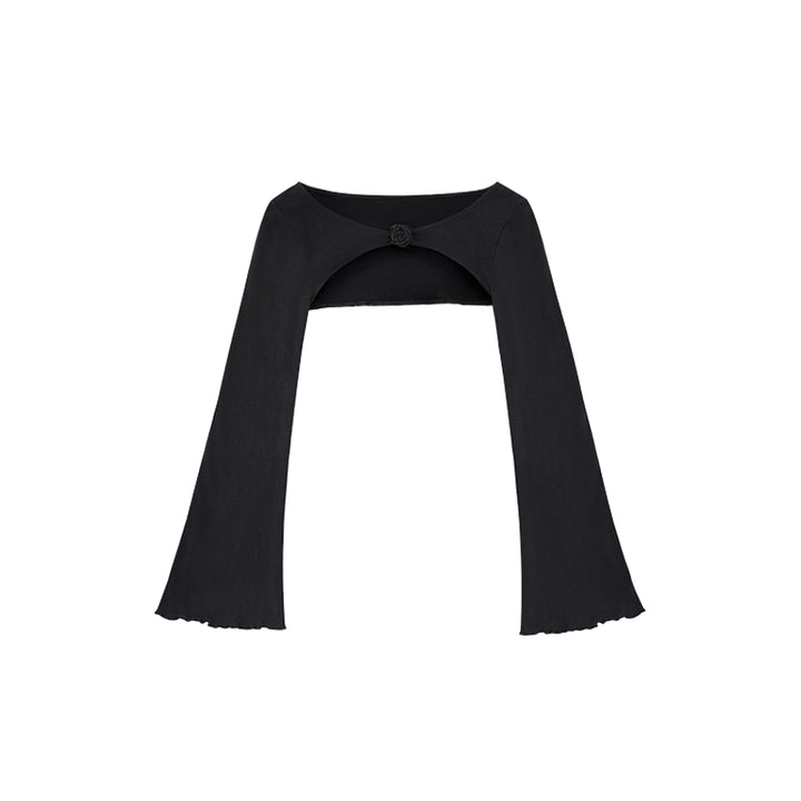 Dark Rose Short Long-Sleeve Blouse Sun Protection Top