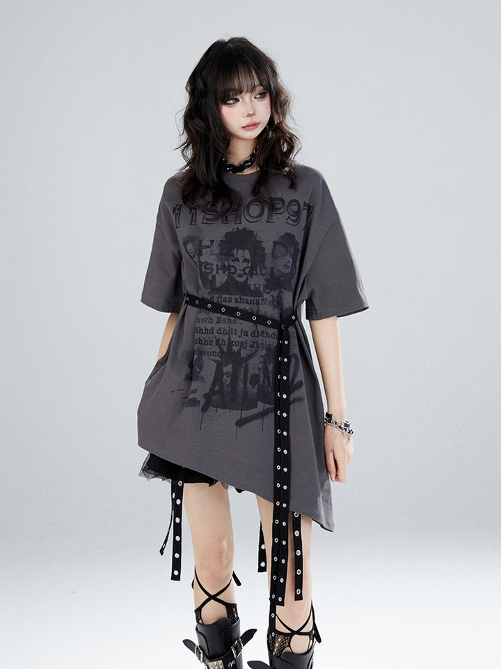 Hot Girl Street Style Oversized Irregular T-shirt