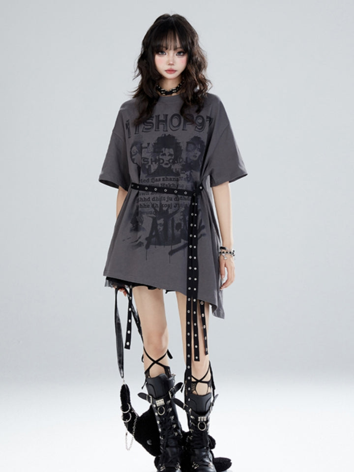 Hot Girl Street Style Oversized Irregular T-shirt