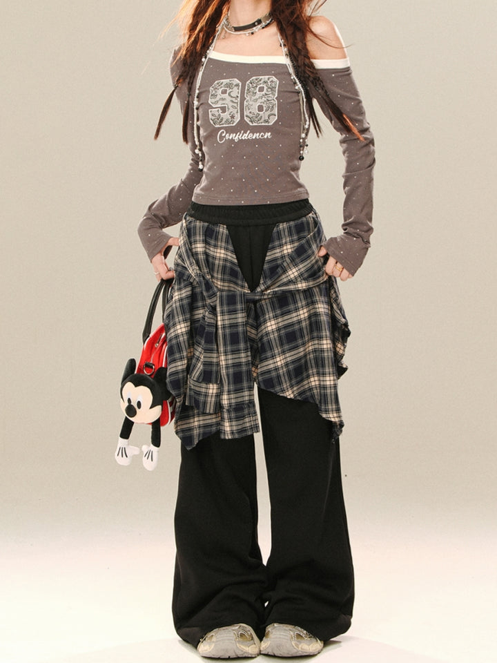 Black Loose Wide-Leg Pants for Fall Winter