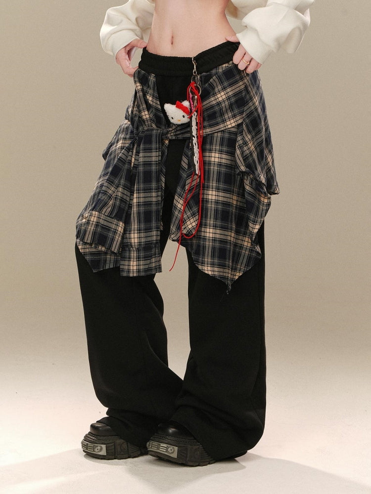 Black Loose Wide-Leg Pants for Fall Winter