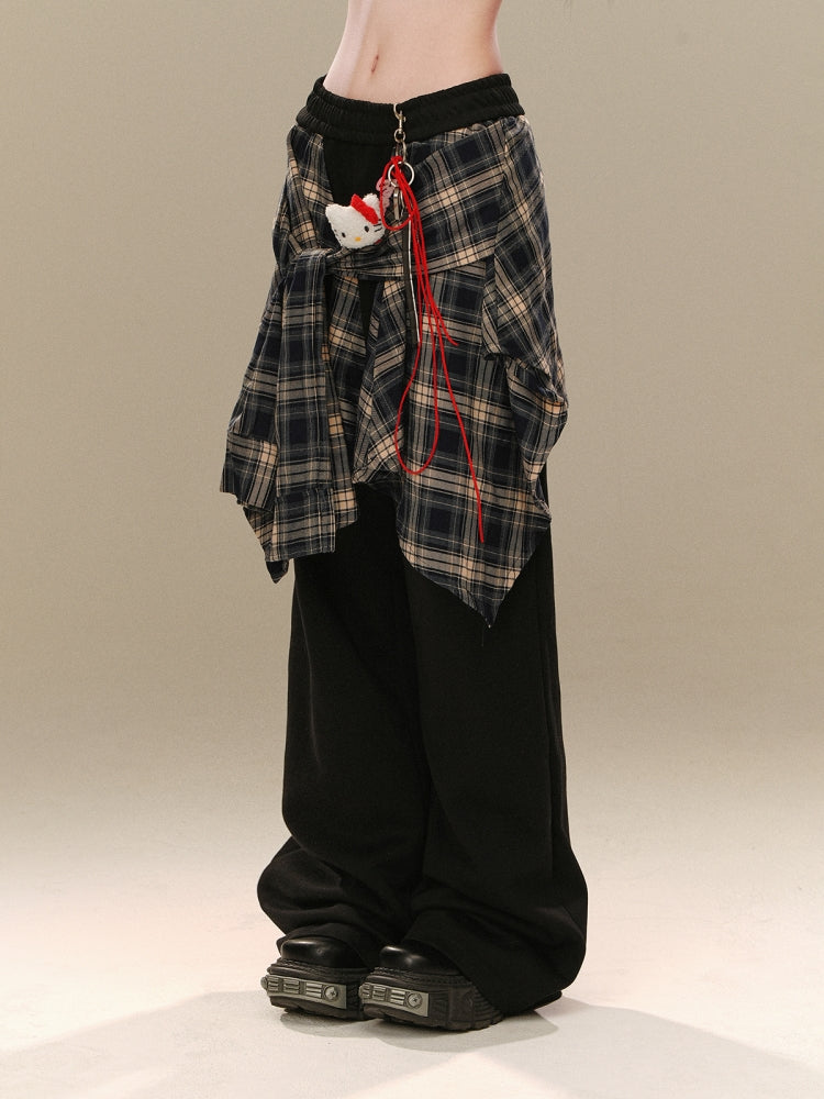Black Loose Wide-Leg Pants for Fall Winter