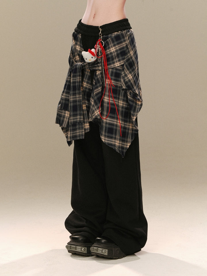Black Loose Wide-Leg Pants for Fall Winter