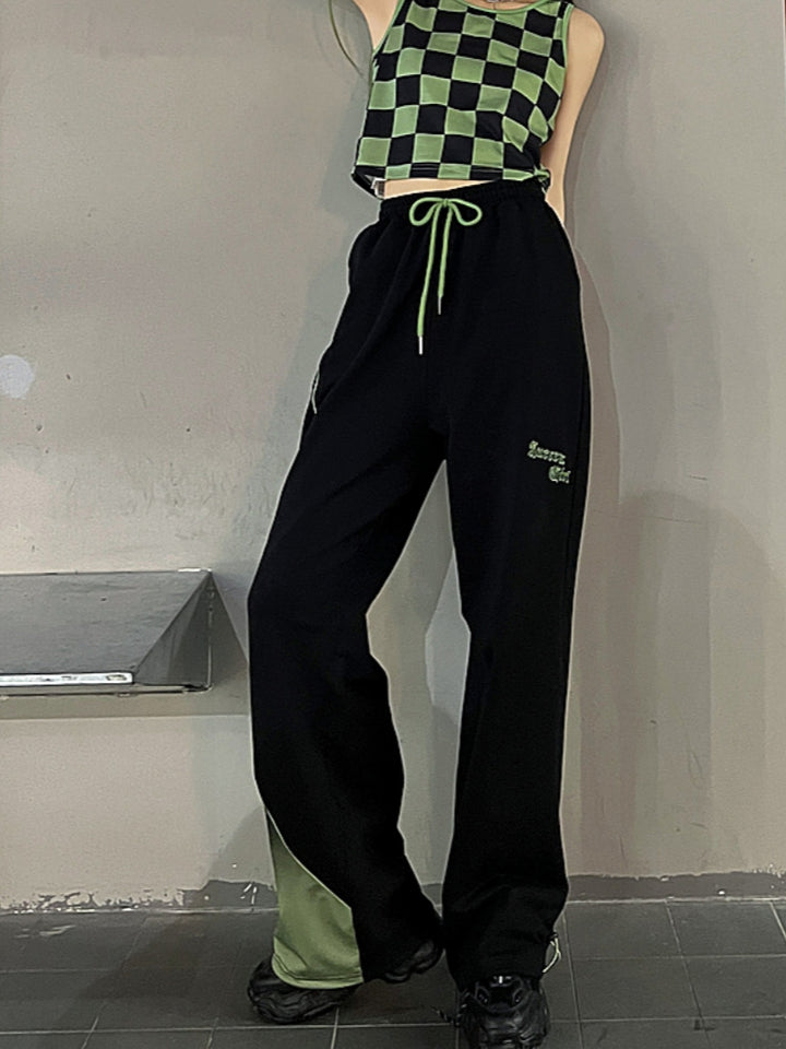 Black and Green Gradient Summer Casual Pants