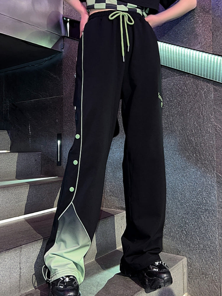 Black and Green Gradient Summer Casual Pants