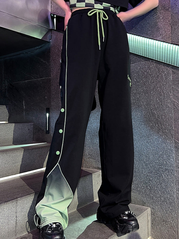 Black and Green Gradient Summer Casual Pants