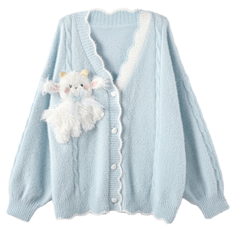 Playful Cute Bear Checkered Straight-Leg Casual Pants for Spring