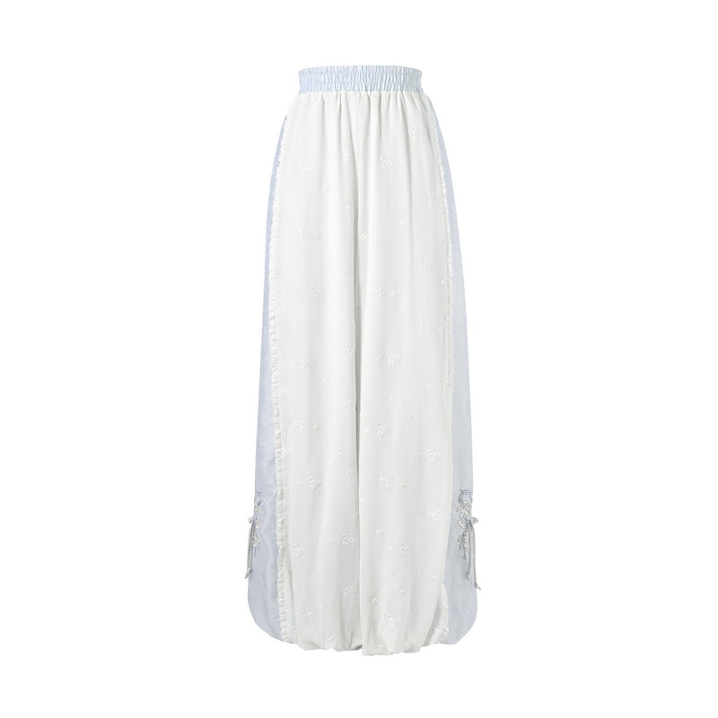 Summer Flowing Butterfly Embroidery Cropped Harem Pants