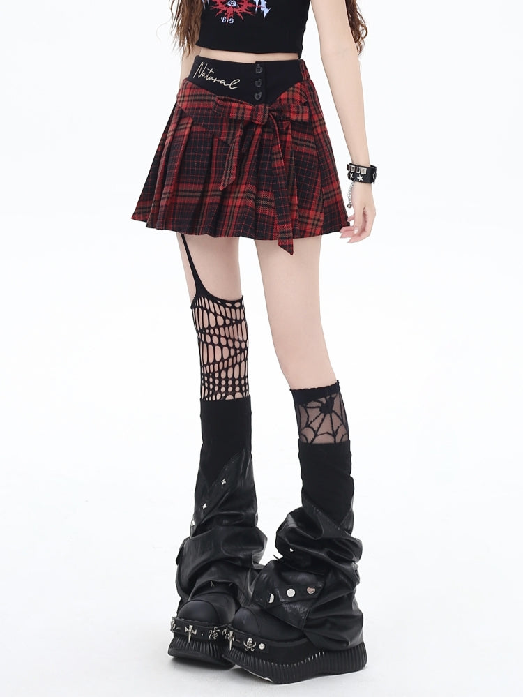 American Y2K Plaid High-Waisted Statement Mini Skirt