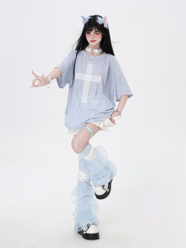 Subculture Cross Patch Loose-Fit Short Sleeve T-Shirt