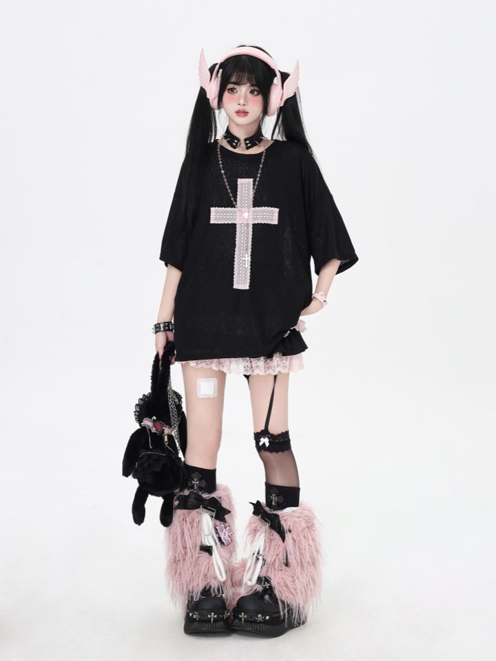 Subculture Cross Patch Loose-Fit Short Sleeve T-Shirt