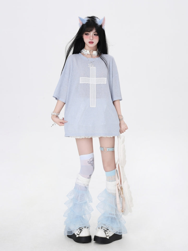Subculture Cross Patch Loose-Fit Short Sleeve T-Shirt