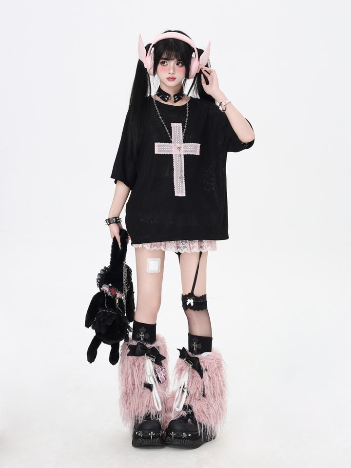Subculture Cross Patch Loose-Fit Short Sleeve T-Shirt