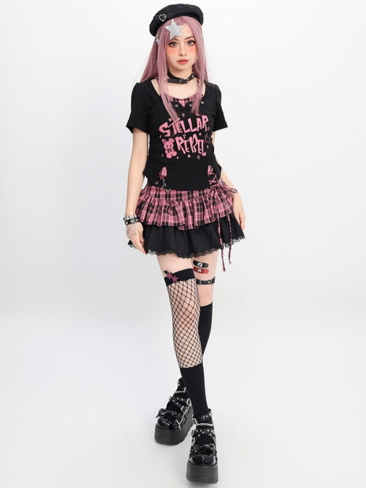 Y2K Light Subculture Plaid Skirt