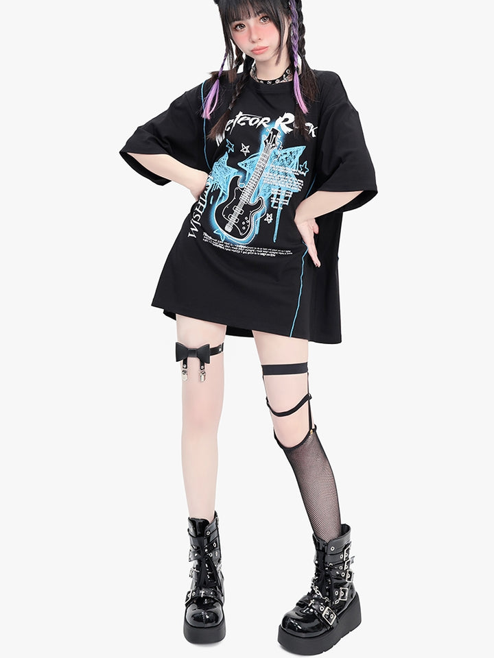 Gothic Harajuku Style Black Oversize T-Shirt