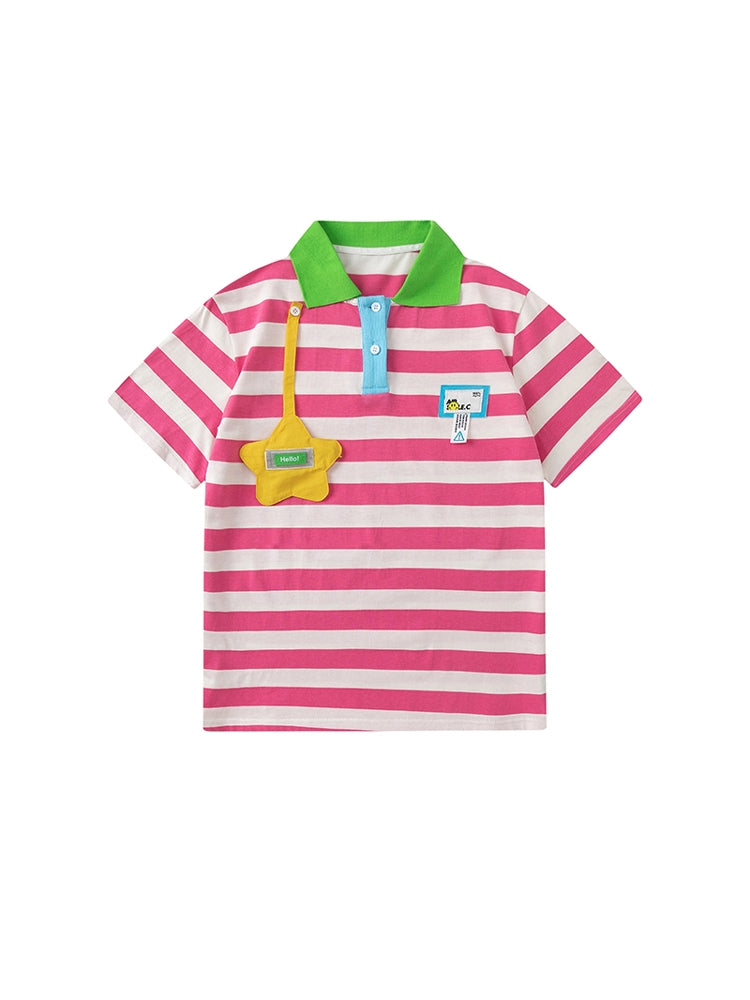 Pink Striped Polo Shirt