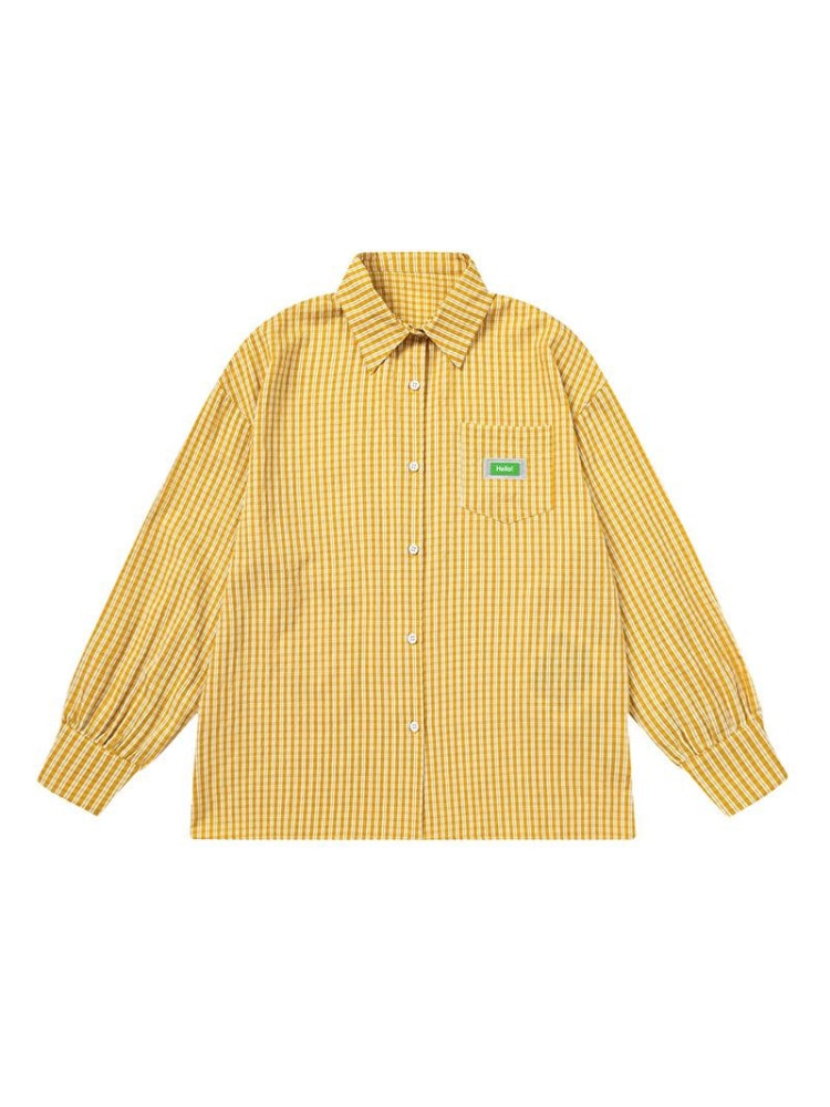 American Style Yellow Plaid Shirt