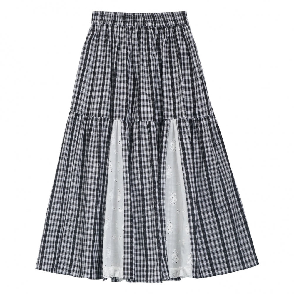 Graffiti Animal Print Short-Sleeve T-Shirt / Plaid Skirt