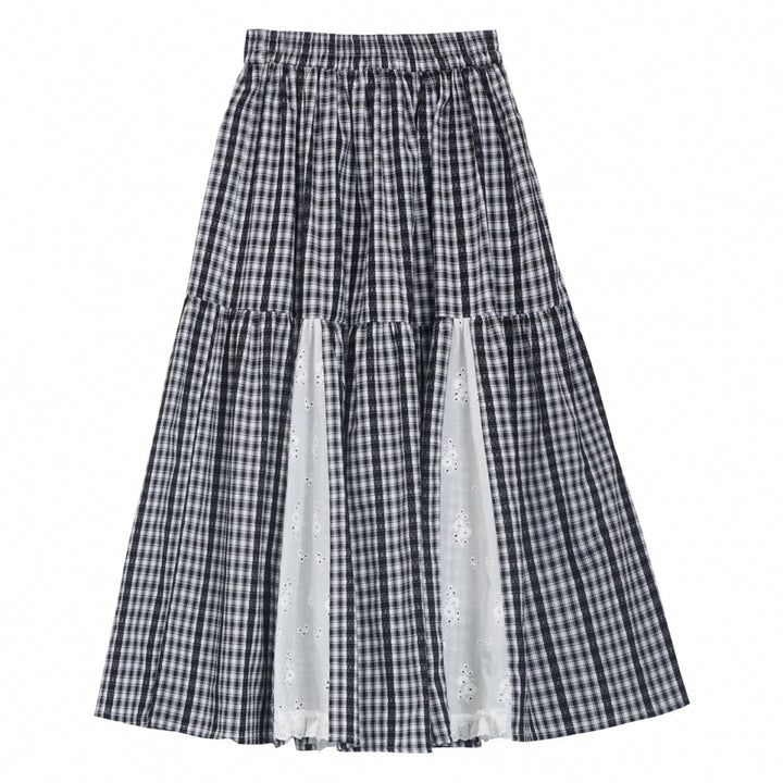 Graffiti Animal Print Short-Sleeve T-Shirt / Plaid Skirt