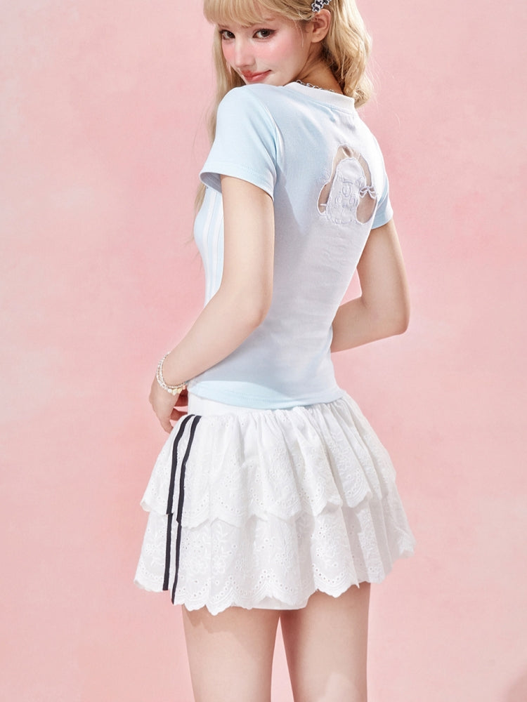 Ballet-Inspired Lace Hollow-Out Puffy Skirt