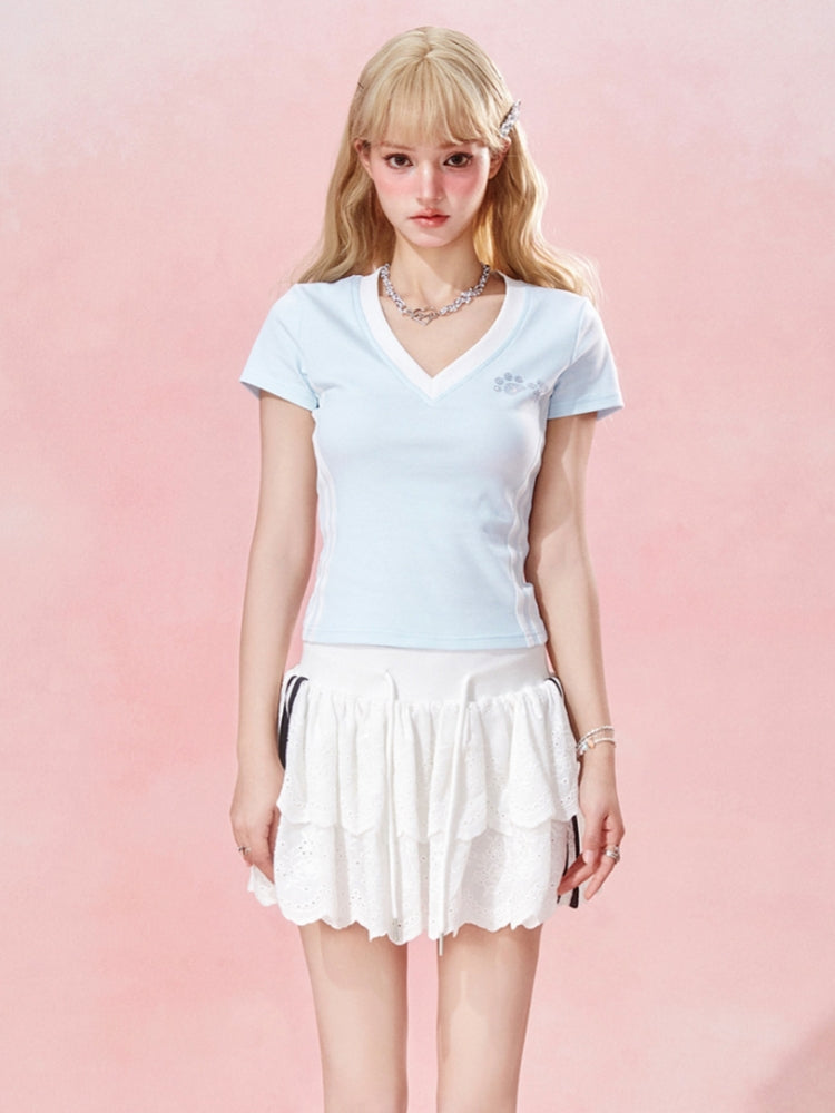 Ballet-Inspired Lace Hollow-Out Puffy Skirt