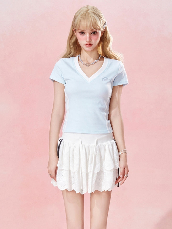 Ballet-Inspired Lace Hollow-Out Puffy Skirt
