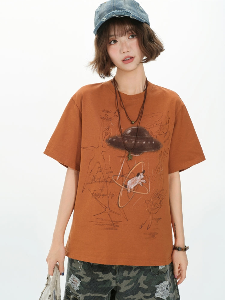 Kawaii UFO Dog T-Shirt