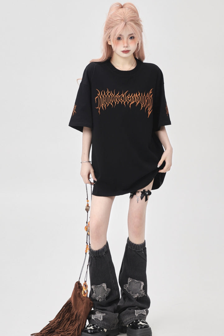 Niche Letter Print Short-Sleeve T-Shirt