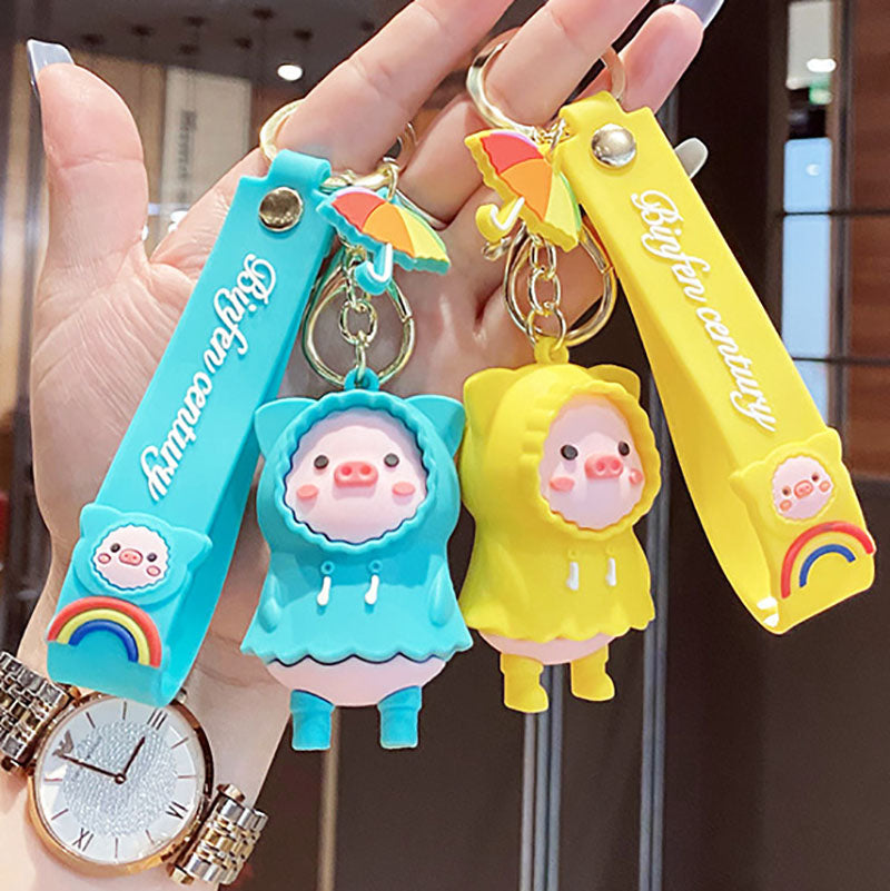 Raincoat Piggies Keychains